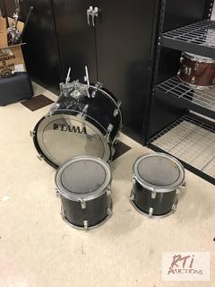 lot 97 image: Tama drums, bass drum and two rack toms with ...