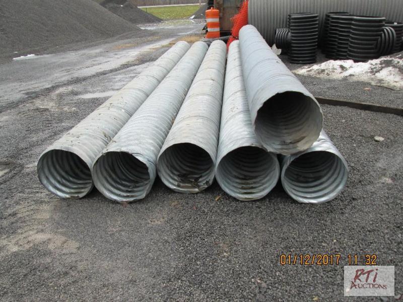 lot 86 image: Quantity of 16 inch galvanized metal pipe, (5...