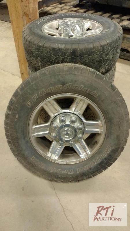 lot 97 image: (4) Aluminum Rims. 8 hole. Fit 2011 Dodge 350...